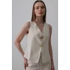 Düğme Detaylı Yelek - Krem