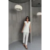 JAKAR KUMAŞ YELEK - PANTOLON TAKIM - Beyaz