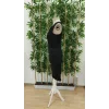 Kadın Askılı Kruvaze Yakalı Dalgıç Midi Elbise