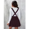 Kadın Askılı Sırttan çapraz Detaylı Kısa Kiloş Kadife Mini Elbise