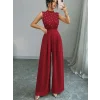 Kadın Balıkçı Yaka Kolsuz Incili Beli Kuşaklı Uzun Janjan Tulum