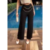 Kadın Beli Zincir Detay Ithal Krep Pantolon
