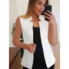 Kadın Duble Yaka Detay Sıfır Kol Ceket Yelek