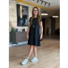 Kadın Kısa Kollu Bisiklet Yaka Cepli Viskon Iki Iplik Elbise