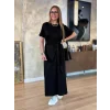 Kadın Kısa Kollu Bisiklet Yaka Yandan Bağlamalı Viskon Iki Iplik Elbise