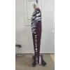 Kadın Kısa Kollu Bisiklet Yaka Zebra Desen Bluz Ve Pantolon Ikili Takım