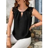 Kadın Kısa Kollu Hakim V Yakalı Dokuma Viskon Bluz