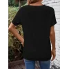 Kadın Kısa Kollu önden çapraz Detay V Yakalı Viskon Bluz