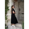 Kadın Kısa Kollu V Yaka Maxi Boy Elbise 124 Cm