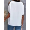 Kadın Kısa Kollu V Yakalı Ithal Krep Bluz