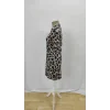 Kadın Kısa Kollu Yakalı Leopar Desenli Süprem Elbise