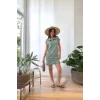 Kadın Kısa Kollu Yakalı Viskon Iki Iplik Elbise