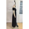 Kadın Omuzlardan Açık Lastikli Uzun Viskon Elbise