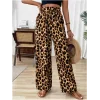 Kadın Süprem Kumaş Beli Lastikli Leopar Desen Pantolon