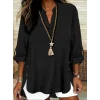Kadın Truvakar Kol Hakim Yakalı Yandan Düğme Detaylı Aerobin Bluz