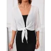 Kadın Truvakar Kol önden Bağlamalı Kısa şifon Bolero Ceket