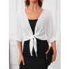 Kadın Truvakar Kol önden Bağlamalı Kısa şifon Bolero Ceket