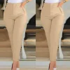 Kadın üste Oturan Paçası Bilek üzerinde Biten Krep Kumaş Pantolon 36 (S) - 50 (5XL)