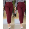 Kadın üste Oturan Paçası Bilek üzerinde Biten Atlas Kumaş Pantolon 36 (S) - 48 (4XL)