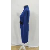 Kadın Uzun Kollu Hakim Yaka Beli Kemerli Cepli Midi Ithal Krep Elbise