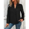 Kadın Uzun Kollu Hakim Yaka Bluz