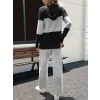 Kadın Uzun Kollu Kapşonlu önden Fermuarlı şardonlu Kaşkorse Bluz Ve Pantolon