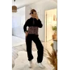 Kadın Uzun Kollu Leopar Detay Sweat Ve Yanı Leopar şerit Detay Pantolon Ikili Takım
