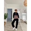 Kadın Uzun Kollu Leopar Detay Sweat Ve Yanı Leopar şerit Detay Pantolon Ikili Takım