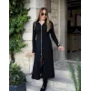 Kadın Uzun Kollu önden Fermuarlı Maxi Viskon Iki Iplik Elbise