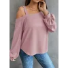 Kadın Uzun Kollu Tek Omuz Askı Detay Salaş Dalgıç Bluz