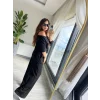 Kadın Uzun Kollu Tek Omuzdan Açık Modal Bluz Ve Pantolon Ikili Takım