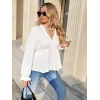 Kadın Uzun Kollu V Dantel Yaka Aerobin Bluz