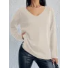 Kadın Uzun Kollu V Yaka Triko Bluz