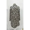 Kadın Uzun Kollu Yakalı önden Düğmeli Leopar Desenli Modal Midi Elbise