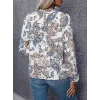 Kadın Uzun Kollu Yarı Balıkçı Yaka Desenli Süprem Bluz
