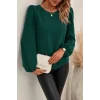Kadın Uzun Kollu Yuvarlak Yaka Arkadan Bağcıklı Salaş Ithal Krep Bluz