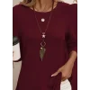Kadın Uzun Kollu Yuvarlak Yaka Arkadan Düğmeli Waffle Bluz