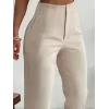 Kadın Yüksek Bel önden Fermuarlı Ithal Krep Pantolon