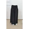 Kadın Yüksek Belli Lastikli Geniş Parçalı Pantolon