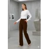 Kadın Yüksel Bel Full Likralı Palazzo Pantolon