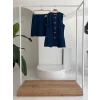 Kolsuz Yelekli Mini Etekli Denim Takım 10164