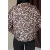 Leopar Leopar Desenli Kapitone Ceket