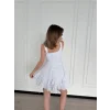 Mini Askılı Elbise - Beyaz