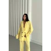 MODAL 4 DÜĞME ASTARSIZ CEKET - PANTOLON TAKIM - Sarı