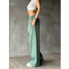 Palazzo Bol Paça Eşofman Pantolon - Yeşil