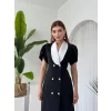 Reta Düğme Detaylı Elbise