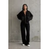 Siyah Cepli Triko Ceket Ve Pantolon Takım