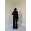 Siyah Garnili Cepli Gömlek Ve Pantolon Takım