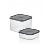 Sızdırmaz, Saklama Kabı, Kilitli Kapak, 2li (Antrasit)