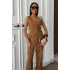 Tek Omuz Büstiyer Plazzo Pantolon Viscon Takım 10159